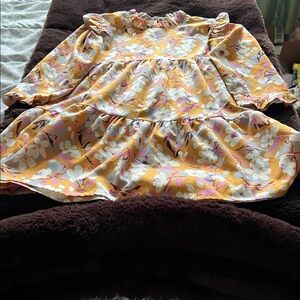 SHEIN Kids Yellow and White Floral Dress